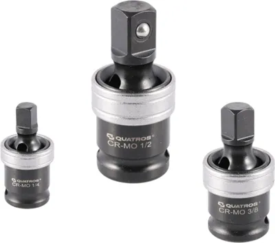Immagine prodotto di Set adattatore bussola per avvitatore, snodo cardanico 1/4'', 3/8'' 1/2''in Cr-Mo, esagonale adattatore avvitatore a impulsi, 3 pezzi
