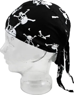 Produktbild von BestSaller 1326 Piraten Bandana Tuch mit Totenköpfen aus 100% Baumwolle, schwarz/weiß