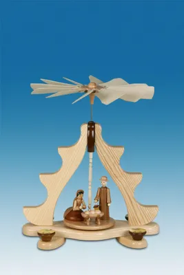 Produktbild von Tischdekoration Pyramide Christi Geburt natur Höhe 36cm NEU