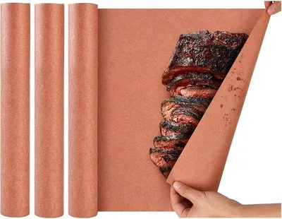 Produktbild von BBQ-Rollen aus rotem Kraftpapier, 30 cm x 10 m, ideal für Grillen, Räuchern, Fisch und Fleisch