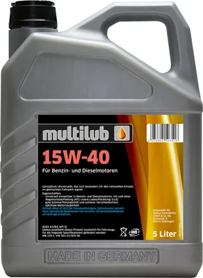 Produktbild von Motoröl 15W-40 5L für Benzin- und Dieselmotoren, ACEA A3/B4, API SL, MB 229.1, VW 501 01/505 00