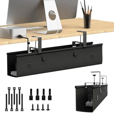 Obrázek produktu pro Organizér kabelů do kanceláře – organizér kabelů – uspořádání kanceláře – podstavec zabraňující visení – 76 cm – černý