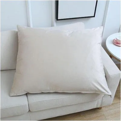 Image de Lot de housses de coussin en coton-polyester - 40 x 70 cm - Beige - avec fermeture à glissière - Accessoires pour la chambre à coucher et le canapé