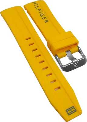 Produktbild von Tommy Hilfiger  Uhrenarmband 22mm gelb Silikon ► 154675 Dornschließe