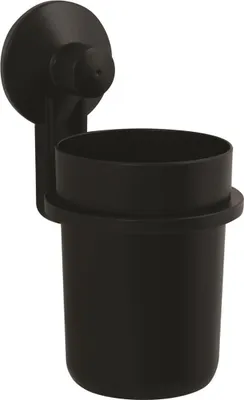 Produktbild von MSV® Držiak na zubné kefky s držiakom, držiak na zubné kefky s prísavkou, montáž na stenu bez vŕtania, Ø7x10cm, z plastu, matná čierna