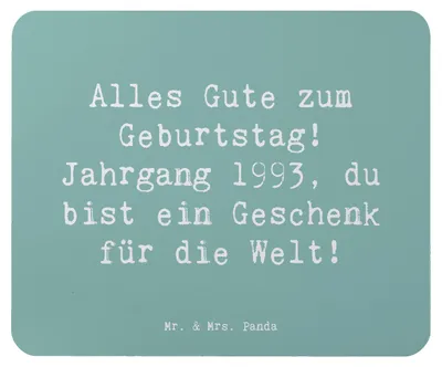 Produktbild von Mr. & Mrs. Panda Mauspad Spruch 1993 Geburtstag - Meeresbrise - Geschenk, pc, Mouse Pad, liebevolle Geschenke, Happy Birthday, Alles Gute zum, Mousepad, laptop