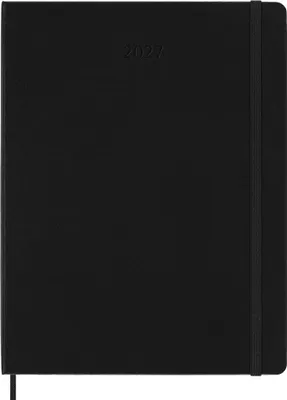 Produktbild von Moleskine 12 Monate Pro Wochen Notizkalender 2027, Pro XL, 1 Wo = 2 Seiten, vertikal, Spalten für Notizen, fester Einband, Schwarz