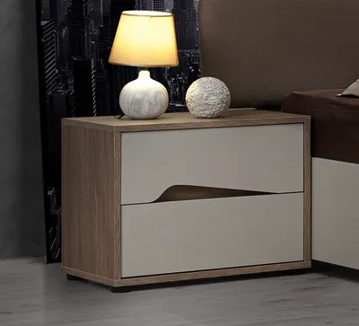 Produktbild von Moderne Nachtkonsole Soleil 2er Set in Creme / Braun