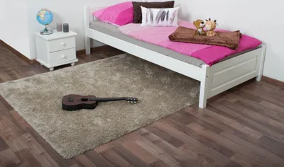 Produktbild von Kinderbett 100 x 200 cm | Massivholz: Kiefer | Weiß Lackiert