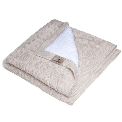 Obrázek produktu pro Zimní Pletená deka Maceshka copánek Beige