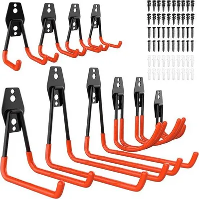 Produktbild von Wandhaken 10 Stück Garage Aufbewahrung Doppelhaken Heavy Duty