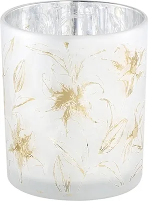 Obrázek produktu pro Bílý skleněný svícen AOLANI FLOWER, 10 cm