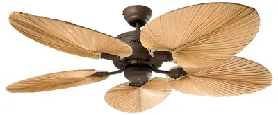 Produktbild von Energiespar Deckenventilator mit Fernbedienung Eco Elements 132 cm Braun antik Flügel Palme Natur