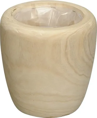 Produktbild von Blumentopf Paulowniaholz Holz Topf natur Ø21cmH21,5cm Übertopf Pflanzgefäß Deko