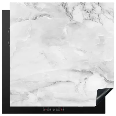 Obrázok produktu pre MuchoWow® Kryt na varnú dosku - Ochrana pred indukciou - 78x78 cm - Vinylová krycia podložka - Zväčšuje veľkosť pracovnej dosky - Kryt na sklokeramickú varnú dosku - Kuchynská dekorácia - Jednodielna - Mramor - Sivá - Luxusná - Jednodielna