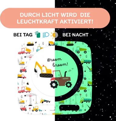 Produktbild von Nachtleuchtende Schutzfolie kompatibel mit Toniebox2 passgenaue Folie mit Motiv Kratzschutz für Musikbox Y015-17 Fahrzeuge