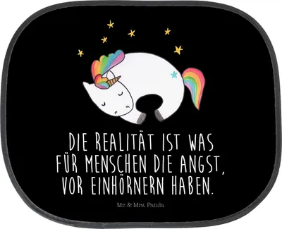 Produktbild von Mr. & Mrs. Panda Sonnenschutz Auto Einhorn Nacht - Schwarz - Geschenk, Hitzeschutz, Unicorn, Traum, Menschen, saugnapf, Freundin, Sonnenblende, Fürs, Einhörner