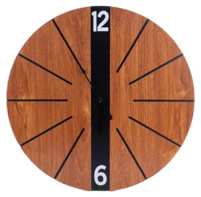 Produktbild von Stilvolle schwarze Wanduhr 60 cm aus MDF und Metall