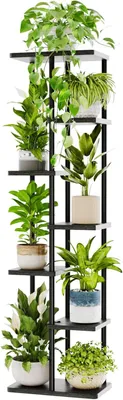 Produktbild von Pflanzenständer 7 Ebenen, Metall, schwarz, für Wohnzimmer