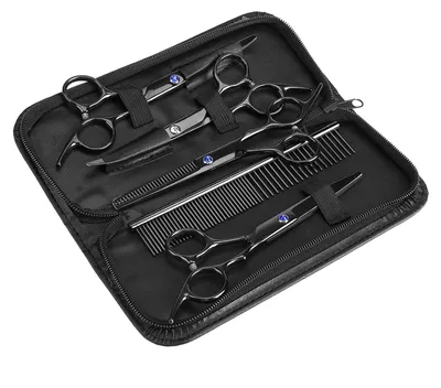 7-teiliges Haustierpflegescheren-Set, Edelstahl, für Hunde & Katzen