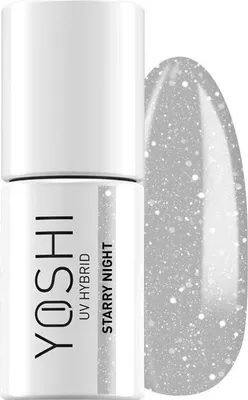 Obrázek produktu pro Yoshi | Hybridní lak na nehty – 521 Starry Night – Hybridní gelový lak – Hybridní lak – UV LED – 6 ml – Profesionální kvalita – Stříbrný