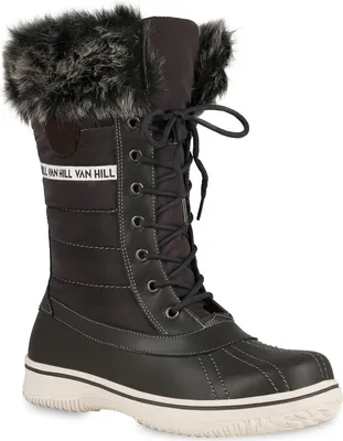 Produktbild von VAN HILL Warm Gefütterte Damen Stiefeletten Winterboots Stiefel Schuhe 838030, Farbe: Dunkelgrau, Größe: 39