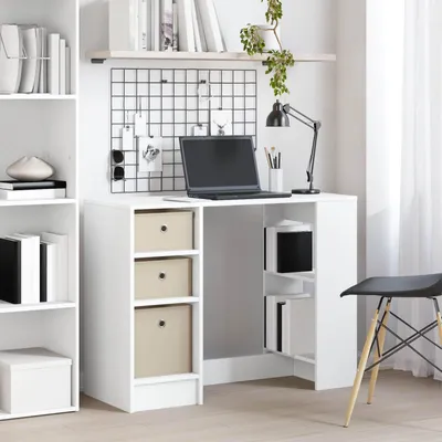Image de Bureau exclusif - Blanc, 100 x 40 x 75 cm, fabriqué en panneaux de particules