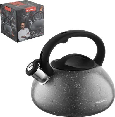 Produktbild von FLORINA Wasserkessel 2,5 l Edelstahl Teekessel LAVA Flötenkessel Kettles modern