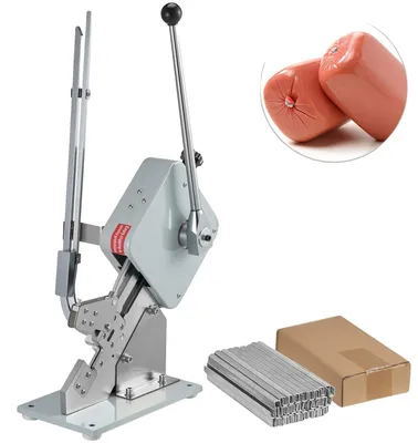 Produktbild von VEVOR Manuelle U-förmige Wurstclipmaschine Lebensmittelclipper für Wurstverpackung mit 1 Box mit 5000 Klammern