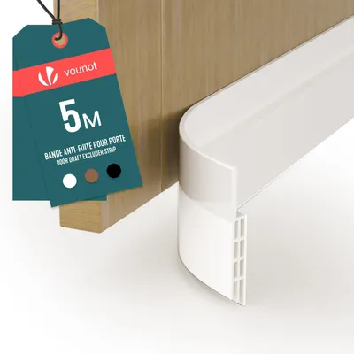 Produktbild von VOUNOT® Zugluftstopper für Türen 500cm, Selbstklebende Türdichtung unten Weiß