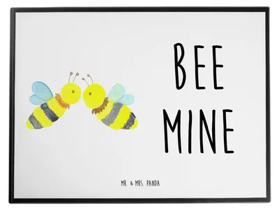 Produktbild von Mr. & Mrs. Panda Schreibunterlage Biene Liebe - Weiß - Geschenk, Tischunterlage, schreibtischauflagen, Unterlage Schreibtisch, schreibtischunterlagen
