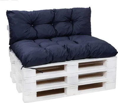 Obrázok produktu pre Podušky na paletový nábytok sedák 120x60 / operadlo 120x40cm tmavomodrá | Podsedák na paletové | Vodeodolný záhradný Poduška | Sedáky na paletové sedenie