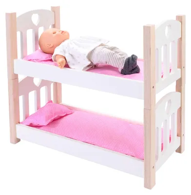 Obrázek produktu pro Patrová postel pro panenky Engelhart růžová/bílá