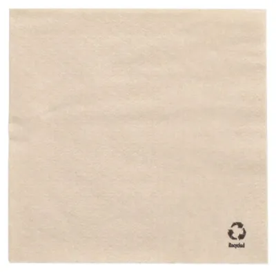 Immagine prodotto di 500 tovaglioli Papstar, 1 velo 1/4 di piega 33 cm x 33 cm naturale in carta riciclata 37128