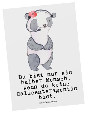 Produktbild von Mr. & Mrs. Panda Postkarte Callcenteragentin Herz - Weiß - Geschenk, Customer Service, Postkarten, Lustig, Backoffice Mitarbeiter, Ansichtskarte, Witzig, Grußkarte