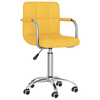Image de vidaXL Chaise de bureau pivotante jaune moutarde Tissu