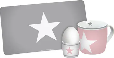 Produktbild von Frühstücksset Stern rosa 3-teilig
