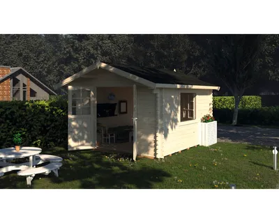 Produktbild von Gartenhaus Palmako Sally 10,2 m² inkl. Fußboden und Vordach 362 x 440 cm tauchgrundiert
