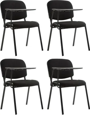 Produktbild von CLP 4er Set Stuhl Ken mit Klapptisch Stoff-Bezug schwarz