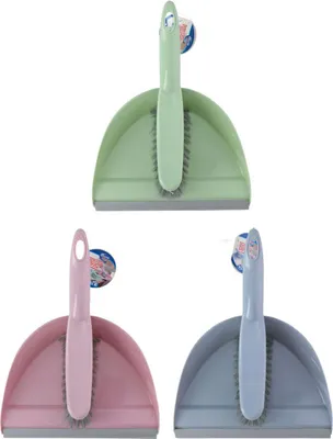 Produktbild von Kehrset 2tlg. Schaufel und Besen rosa, blau oder grün Handfeger Kehrgarnitur, Farbe:blau
