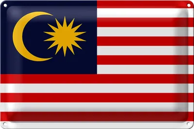 Produktbild von Blechschild Flagge Malaysia 30x20cm Flag of Malaysia