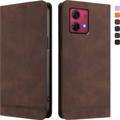 Obrázek produktu pro Pouzdro pro Motorola Moto G84 5G, retroPolyuretankožené flip pouzdro s stojánkem a přihrádkami na karty Hnědý