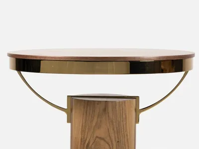 Produktbild von 2x Rund Beisteltisch Braun Wohnzimmer Kaffeetisch Design Modern