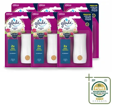 Zdjęcie produktu dla 6 sztuk dyfuzora zapachowego Glade Touch & Fresh Relaxing Zen, pojemność 10 ml - zestaw ekonomiczny