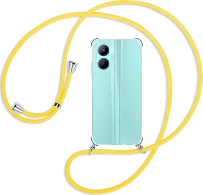 Produktbild von Handykette Backcover-Schutzhülle mit Band (Metall silberfarben) für Realme C33 (RMX3624, 6.5'') - gelb