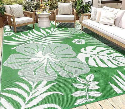 Produktbild von Famanu Outdoor-Teppich wetterfest - grün, 180 x 270 cm