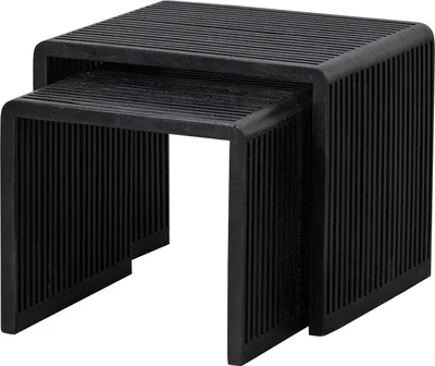 Produktbild von Willa Beistelltische Recyceltes Teak Schwarz - 2Er Set