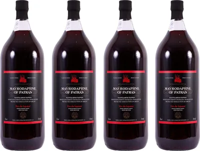 Produktbild von Mavrodaphne aus Patras 4x 2,0l Loukatos Likörwein rot | 15% Vol. | + 20ml Jassas Olivenöl