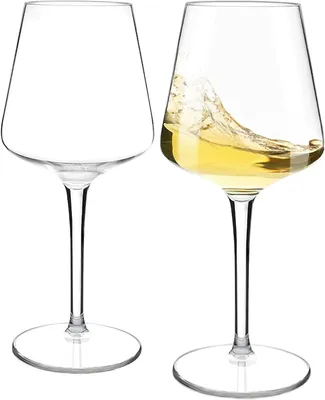 Produktbild von Weinglas, Kunststoff, 2 Stück, wiederverwendbar, 450 ml, Weinglas, Kunststoff, wiederverwendbar, für Rotwein, Weißwein (B)