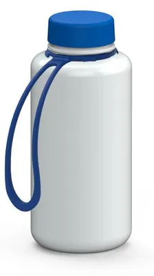 Produktbild von Trinkflasche "Refresh" 700 ml - Praktische Wasserflasche mit Silikonstrap - Auslaufsicher und ideal für Kinder - weiß/blau
